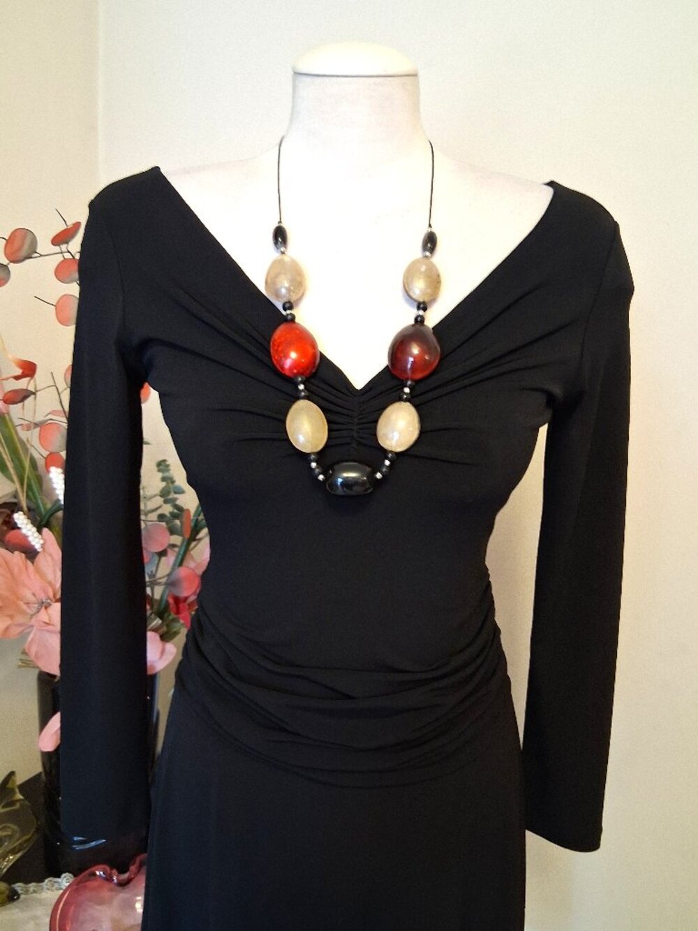 Sandwich Amsterdam Long Colorful Beaded Statement Necklace Multicolor Art